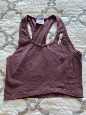 Gymshark Women's Maroon Racerback Crop Tank Top